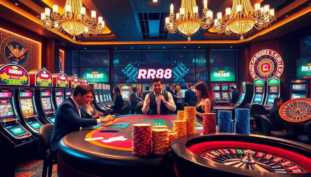 Experience RR88's vibrant casino atmosphere with exciting games and thrilling players.