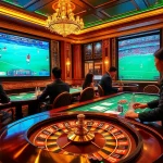 Kèo bóng đá betting slips on an elegant casino table filled with poker chips and vibrant roulette wheels.