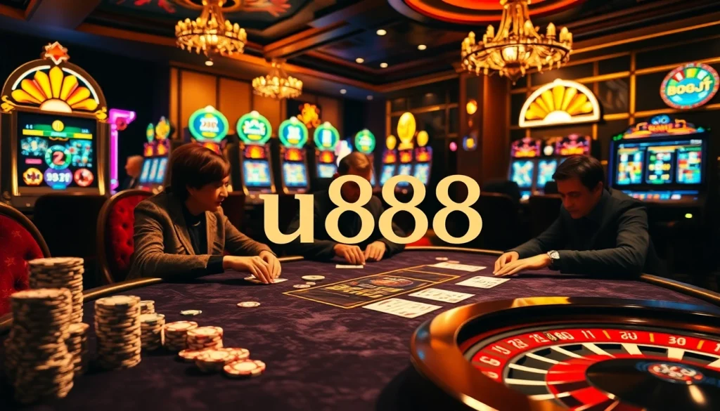 Experience the thrill of gaming at u888's luxurious casino tables.