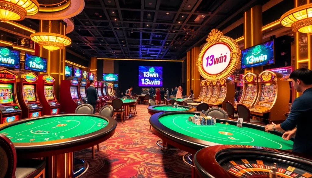 Experience the excitement of gambling at the vibrant trang chủ 13Win casino gaming floor.
