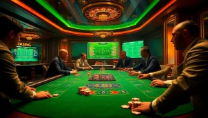 Tỷ lệ bóng đá highlighted on dark casino table with vibrant chips, capturing the thrill of sports betting.