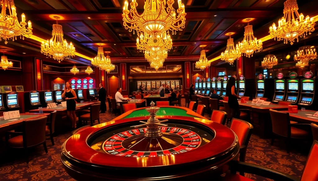 Players enjoying a roulette game in a luxurious casino setting with a focus on RR99 themed excitement.