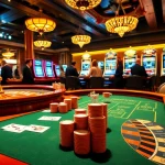 Experience a thrilling casino atmosphere with poker chips and roulette wheels at EEJL online gaming.