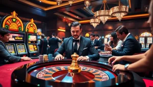 Experience the luxury of UU88 casino with vibrant gaming tables and thrilling slot machines.