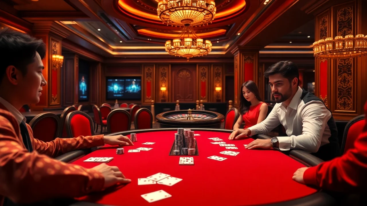 Experience high-stakes poker at 789f, showcasing intense gameplay and luxurious casino ambiance.