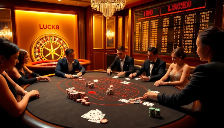 Engaging poker gameplay at LUCK8 casino showcasing high-quality cards and chips.