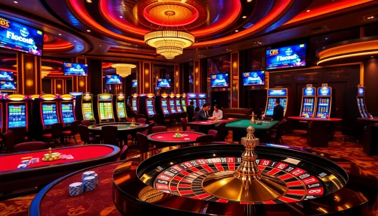 Experience the thrill of LC88 gaming with vibrant casino tables and action-packed roulette.