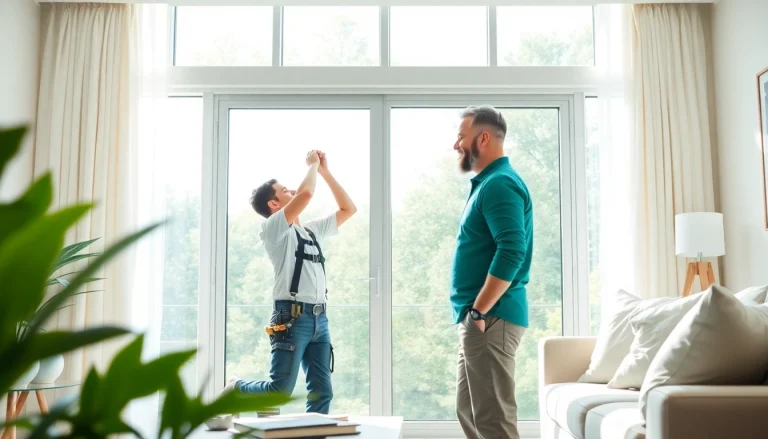 Flyscreenmaxx installer fitting a beautiful flyscreen in a modern home.