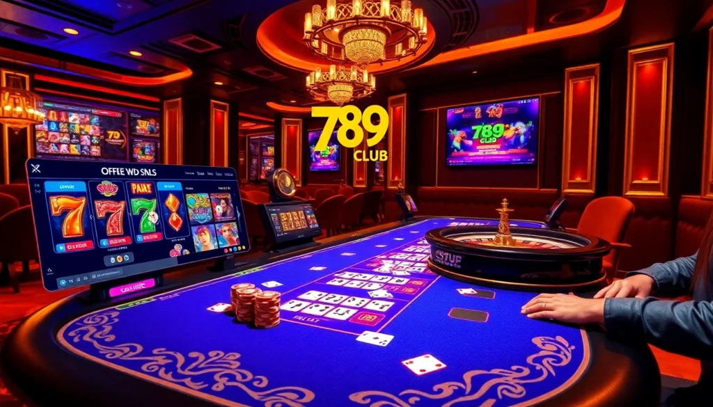 Experience excitement at the 789 club casino with vibrant poker chips and a live betting table.