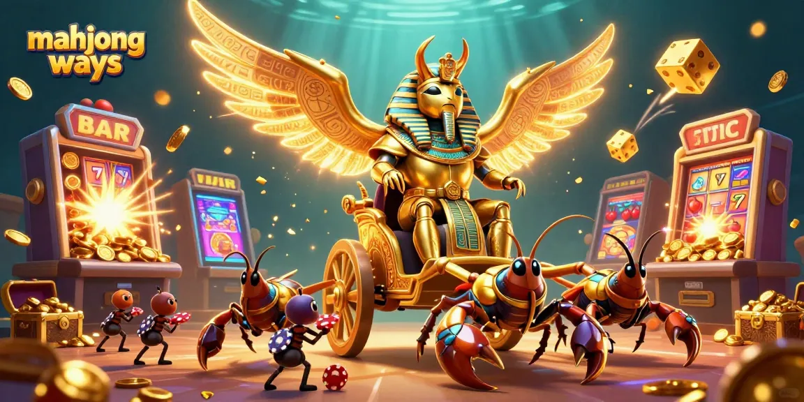 Experience mahjong ways with vibrant characters, spinning slot machines, and exciting casino elements.